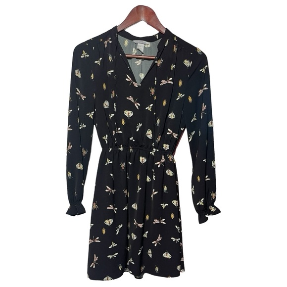 🔥4 for $75🔥 H&M Insect Print Dress Special Edition Black Size Small - Picture 3 of 9